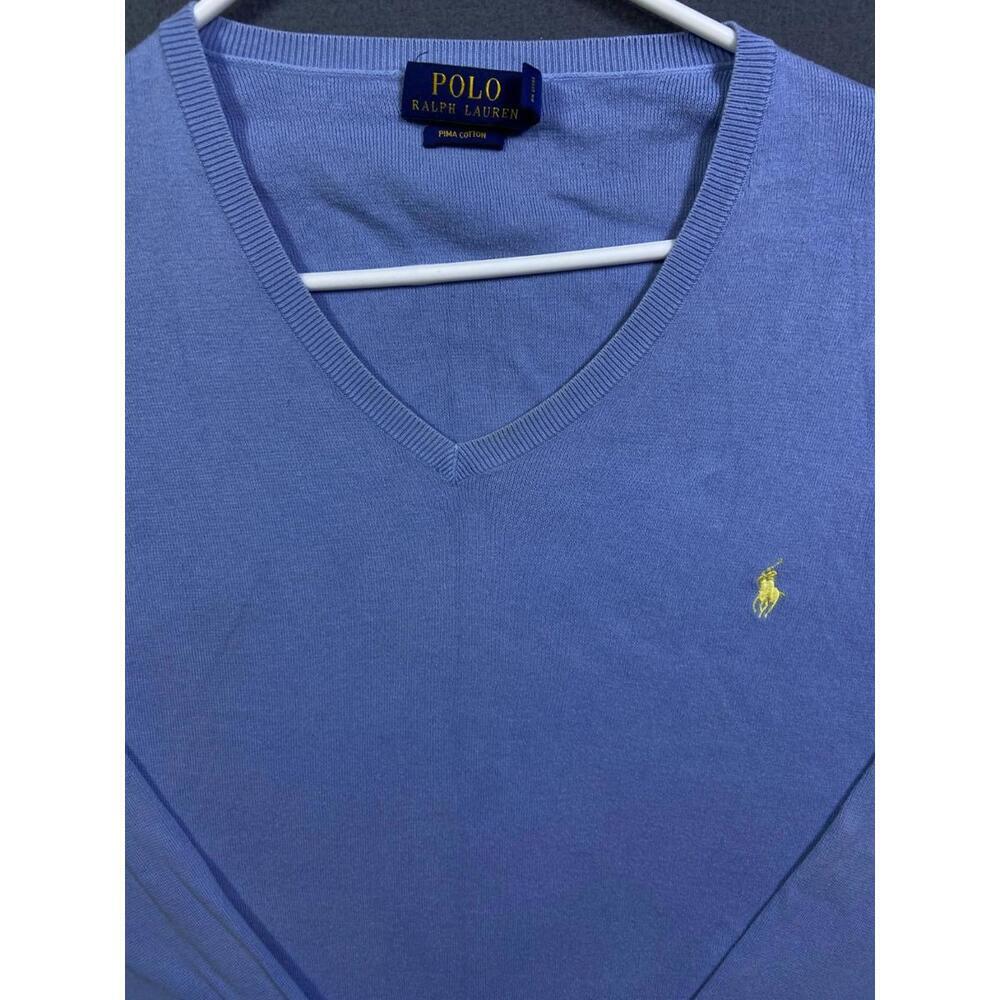 Polo Ralph Lauren Sweater Mens XXL Blue Knit Pullover Pima Preppy Old Money EUC!